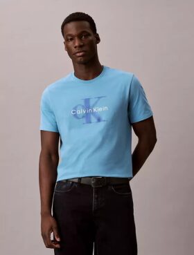 T-shirt Monologo con effetto sfocato