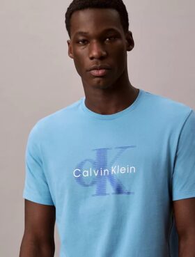 T-shirt Monologo con effetto sfocato