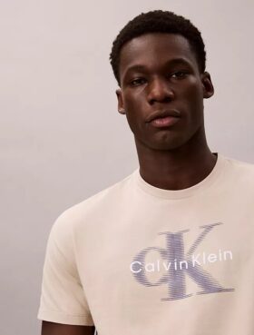 T-shirt Monologo con effetto sfocato