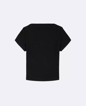 T-shirt per bambine in tessuto a costine Monologo