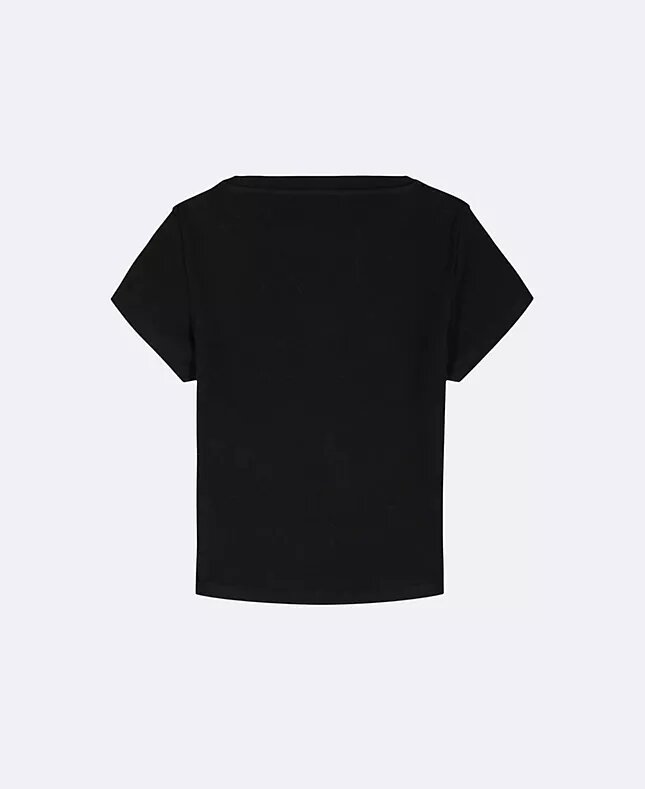 T-shirt per bambine in tessuto a costine Monologo T-shirt per bambine in tessuto a costine Monologo