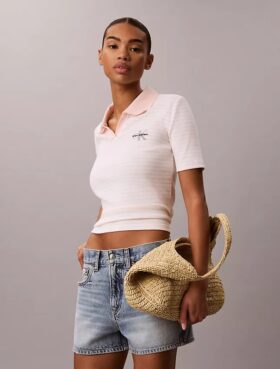 T-shirt polo a righe Monologo