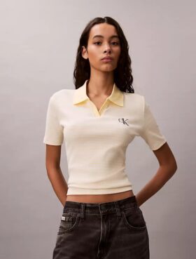 T-shirt polo a righe Monologo