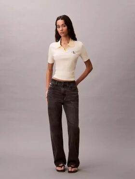 T-shirt polo a righe Monologo