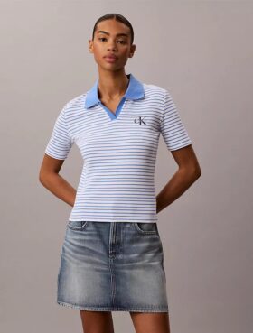 T-shirt polo a righe Monologo