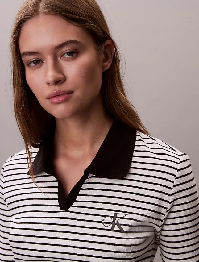 T-shirt polo a righe Monologo T-shirt polo a righe Monologo