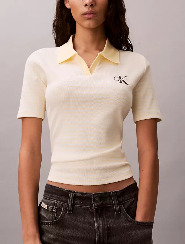 T-shirt polo a righe Monologo T-shirt polo a righe Monologo