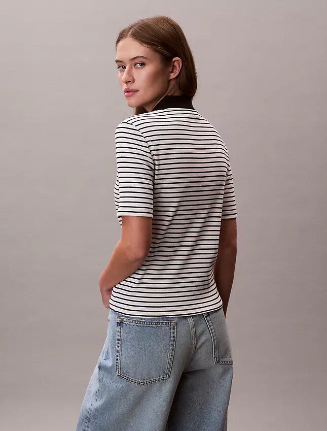 T-shirt polo a righe Monologo T-shirt polo a righe Monologo