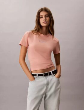 T-shirt slim con grafica del logo