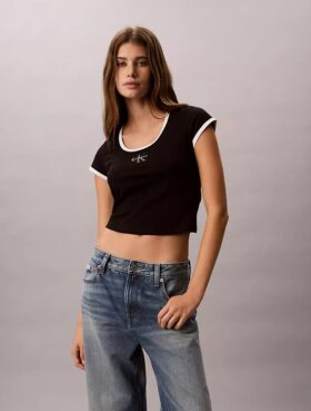 T-shirt slim con grafica Monologo