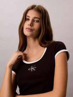 T-shirt slim con grafica Monologo