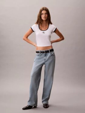 T-shirt slim con grafica Monologo