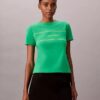 T-shirt slim con logo a strisce T-shirt slim con logo a strisce