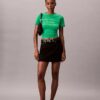 T-shirt slim con logo a strisce T-shirt slim con logo a strisce