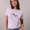 T-shirt slim con logo grafico diviso T-shirt slim con logo grafico diviso