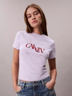 T-shirt slim con logo grafico diviso
