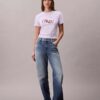 T-shirt slim con logo grafico diviso T-shirt slim con logo grafico diviso