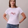 T-shirt slim con logo grafico diviso T-shirt slim con logo grafico diviso
