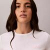 T-shirt slim con logo grafico e bordi a costine T-shirt slim con logo grafico e bordi a costine