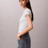 T-shirt slim con logo grafico e bordi a costine T-shirt slim con logo grafico e bordi a costine