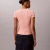 T-shirt slim con logo grafico e bordi a costine T-shirt slim con logo grafico e bordi a costine