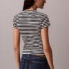 T-shirt slim con logo grafico e bordi a costine T-shirt slim con logo grafico e bordi a costine