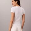T-shirt slim con logo grafico e bordi a costine T-shirt slim con logo grafico e bordi a costine