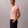 T-shirt slim con logo grafico e bordi a costine T-shirt slim con logo grafico e bordi a costine