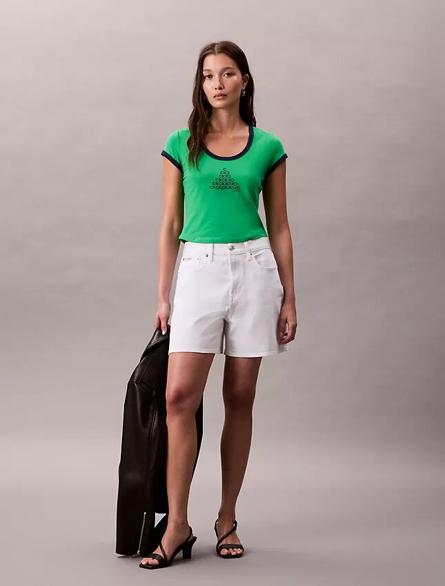 T-shirt slim con logo Monogram T-shirt slim con logo Monogram