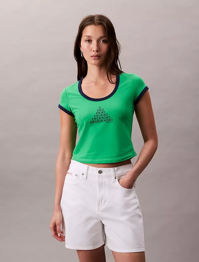 T-shirt slim con logo Monogram T-shirt slim con logo Monogram
