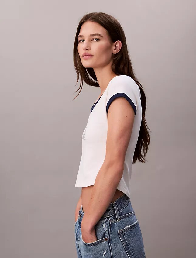 T-shirt slim con logo Monogram T-shirt slim con logo Monogram