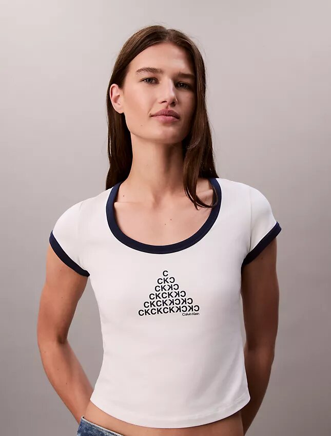 T-shirt slim con logo Monogram T-shirt slim con logo Monogram
