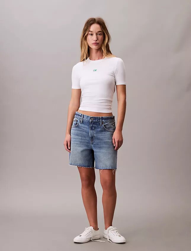 T-shirt slim con logo Monogram in Modal elasticizzato T-shirt slim con logo Monogram in Modal elasticizzato