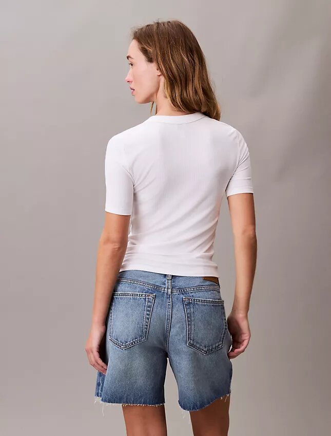 T-shirt slim con logo Monogram in Modal elasticizzato T-shirt slim con logo Monogram in Modal elasticizzato