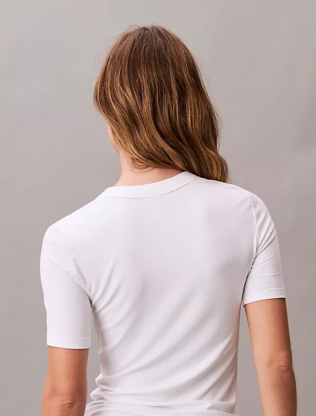 T-shirt slim con logo Monogram in Modal elasticizzato T-shirt slim con logo Monogram in Modal elasticizzato