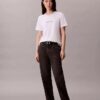 T-shirt slim con logo ricamato T-shirt slim con logo ricamato