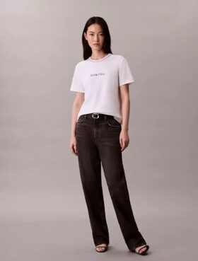 T-shirt slim con logo ricamato