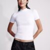 T-shirt slim con scollo rotondo e cut-out