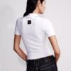 T-shirt slim con scollo rotondo e cut-out