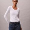 T-shirt slim in Modal elasticizzato a costine T-shirt slim in Modal elasticizzato a costine