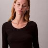 T-shirt slim in Modal elasticizzato a costine T-shirt slim in Modal elasticizzato a costine