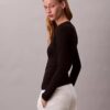 T-shirt slim in Modal elasticizzato a costine T-shirt slim in Modal elasticizzato a costine