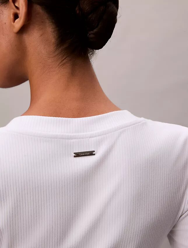 T-shirt slim in Modal elasticizzato a costine T-shirt slim in Modal elasticizzato a costine