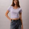 T-shirt slim in tessuto Monologo T-shirt slim in tessuto Monologo