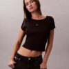 T-shirt slim in tessuto Monologo T-shirt slim in tessuto Monologo