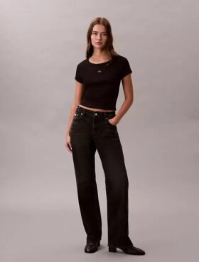 T-shirt slim in tessuto Monologo