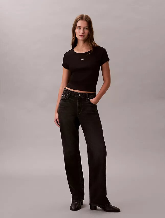 T-shirt slim in tessuto Monologo T-shirt slim in tessuto Monologo