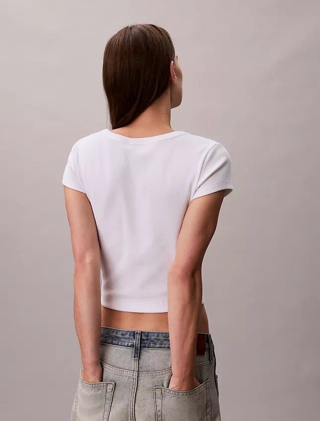 T-shirt slim in tessuto Monologo T-shirt slim in tessuto Monologo