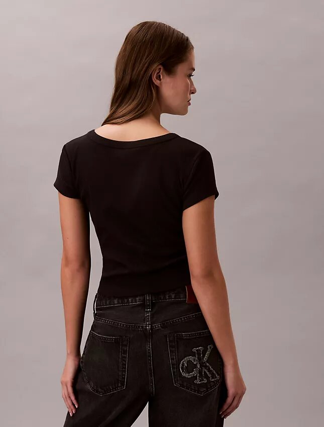 T-shirt slim in tessuto Monologo T-shirt slim in tessuto Monologo