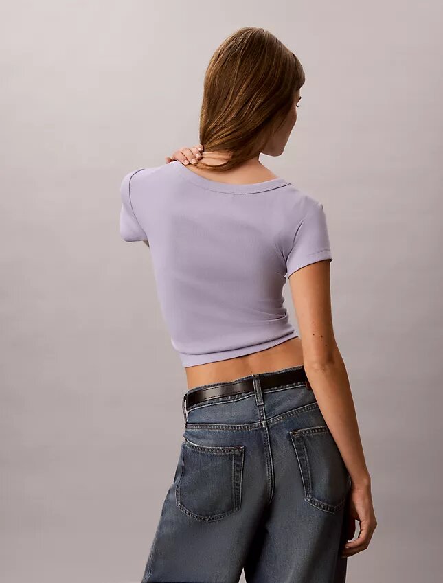 T-shirt slim in tessuto Monologo T-shirt slim in tessuto Monologo